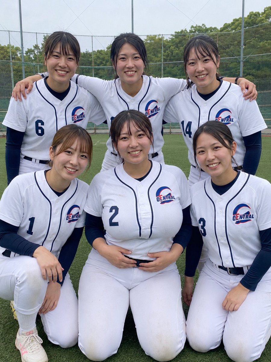 Six Girls Baseball Team Photo preview image