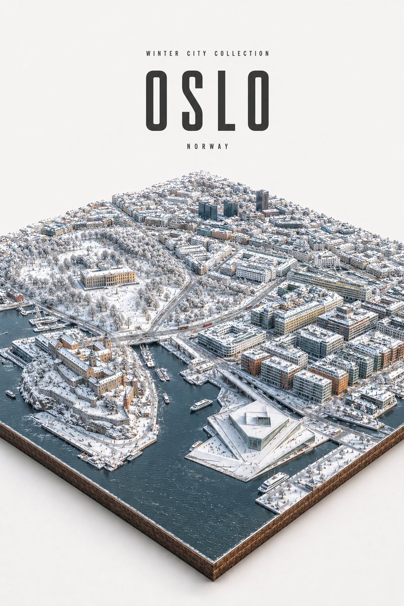 Winter City Isometric Diorama preview image