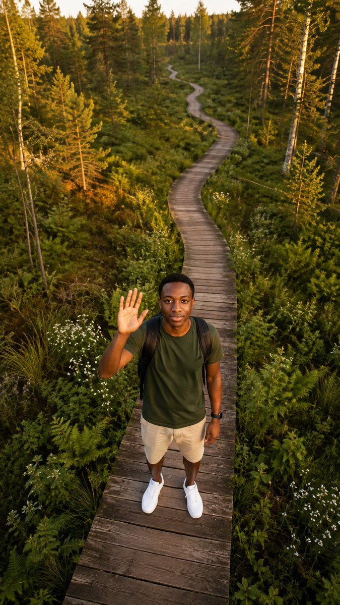 Cinematic Forest Boardwalk Portrait preview image