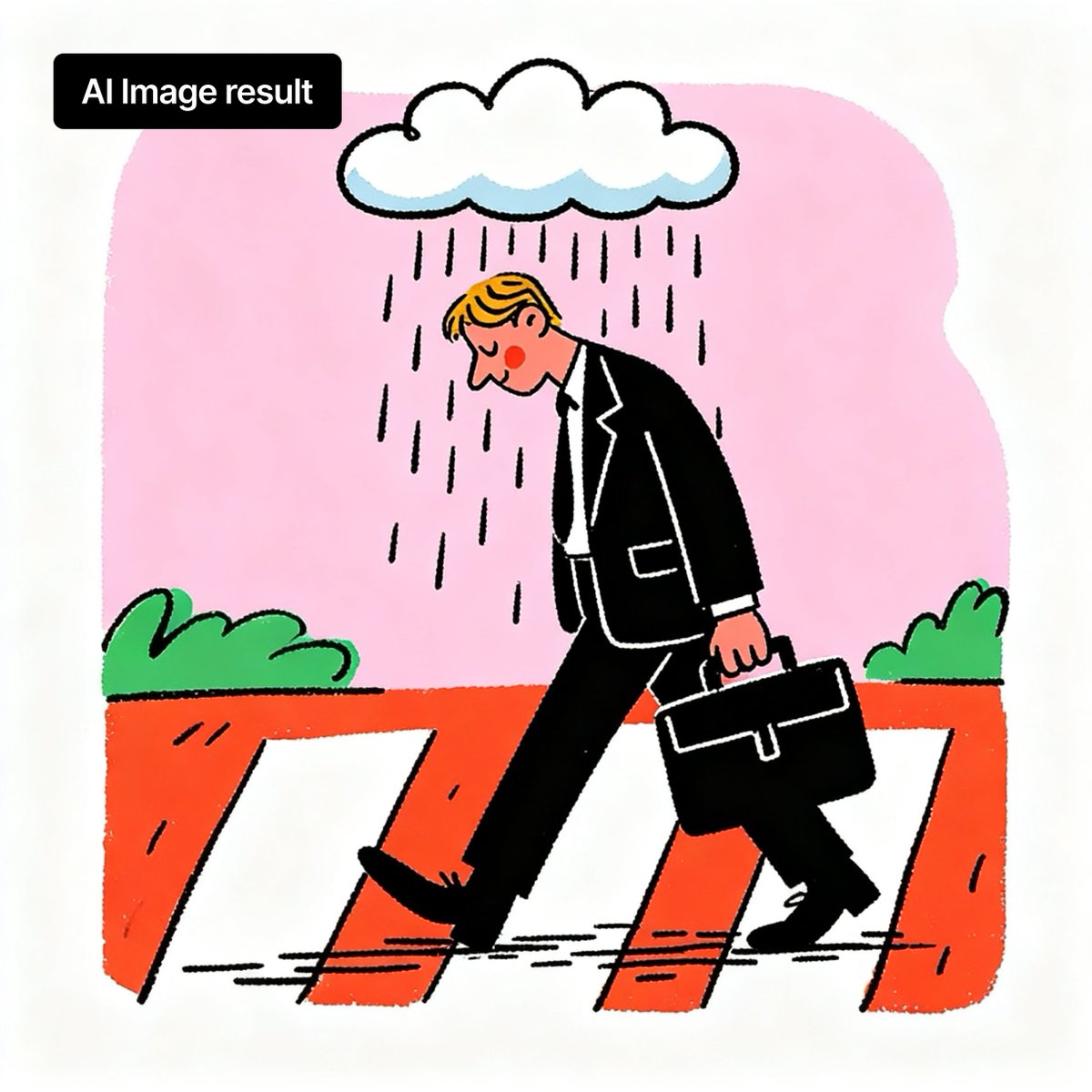 Branded Rainy Office Worker Illustration preview image