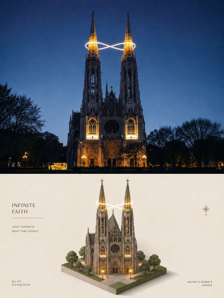 Isometric Cathedral Travel Poster preview image