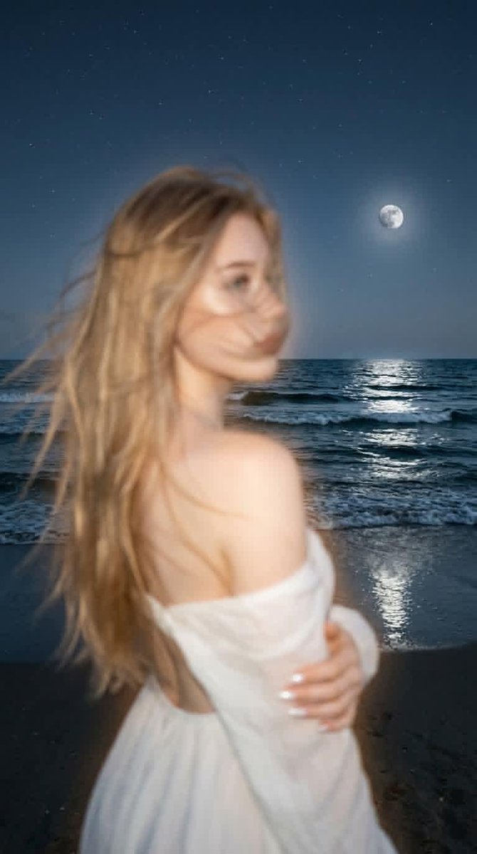 Dreamlike Night Beach Portrait preview image