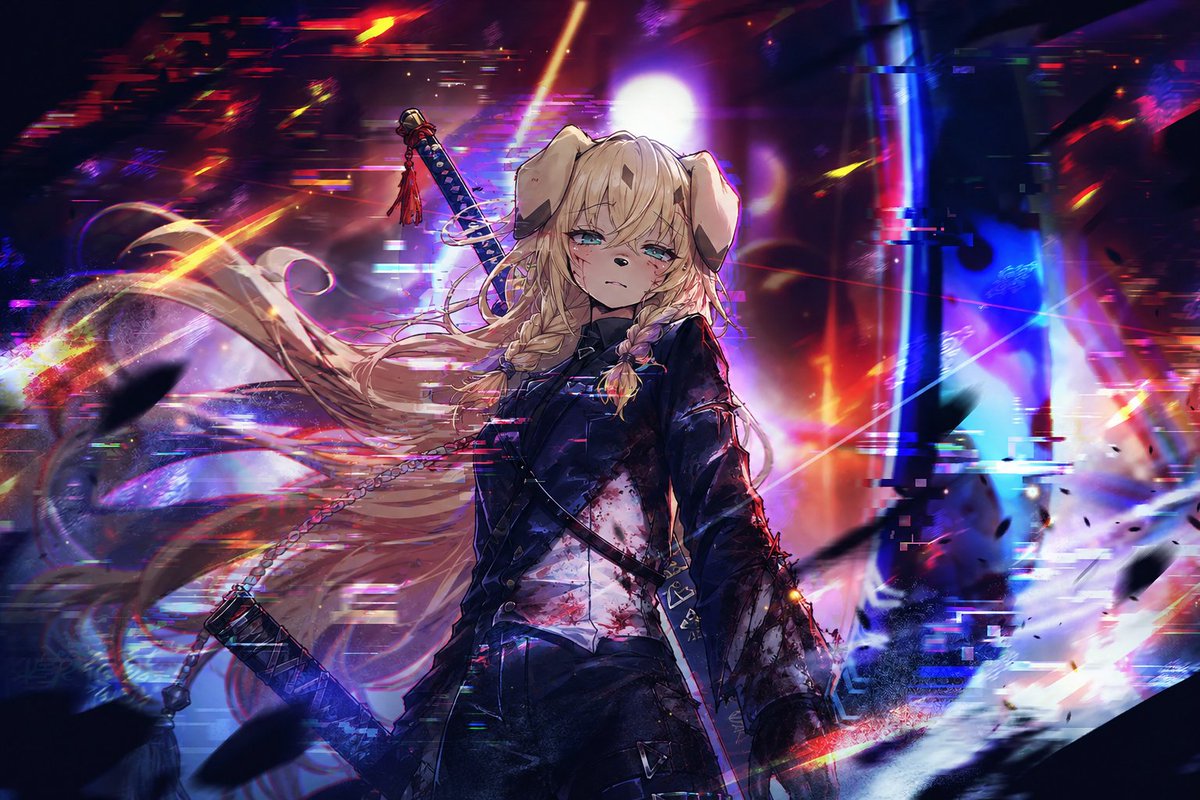 Cyberpunk Dog-Eared Swordswoman preview image