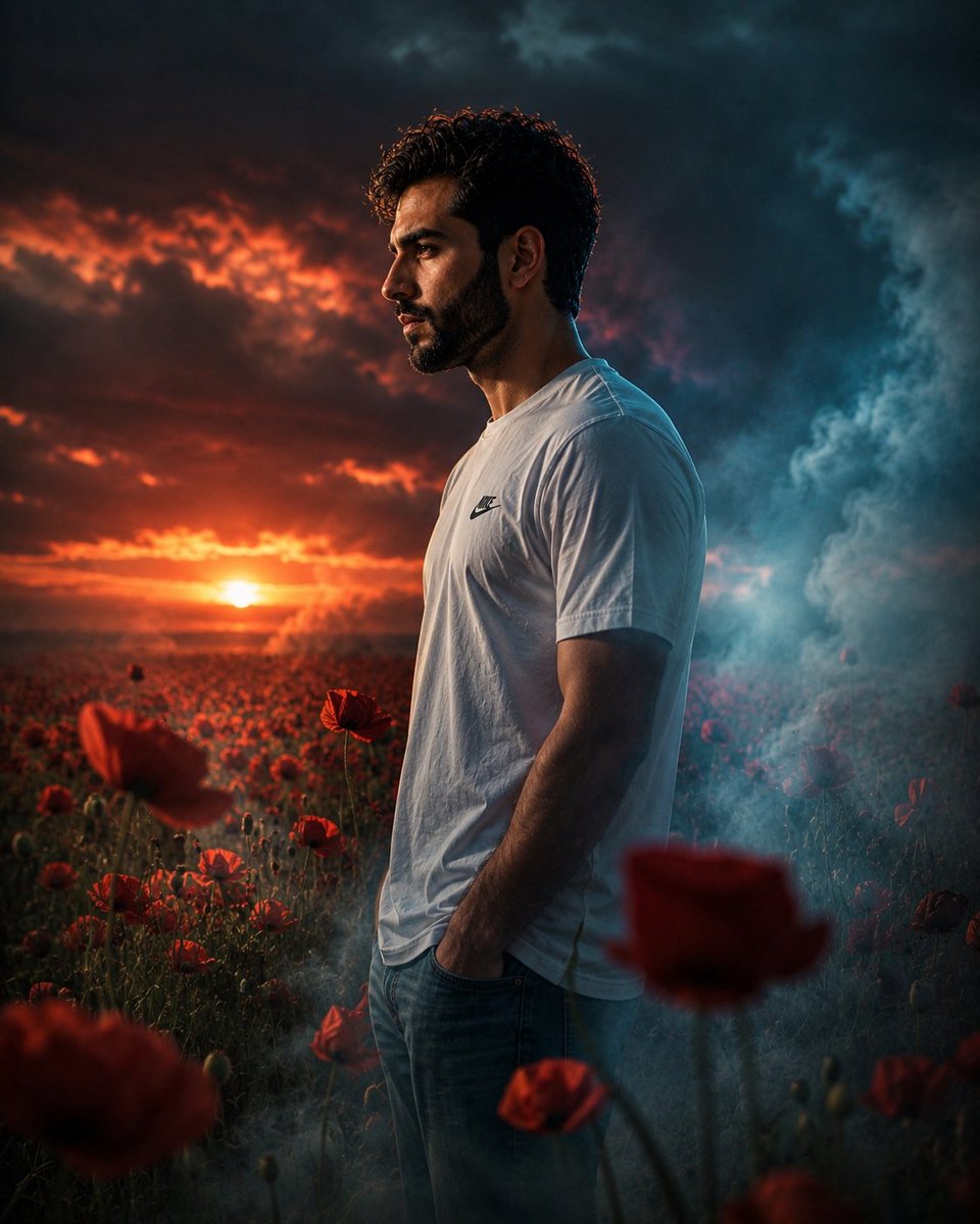 Poppy Field Sunset Portrait preview image