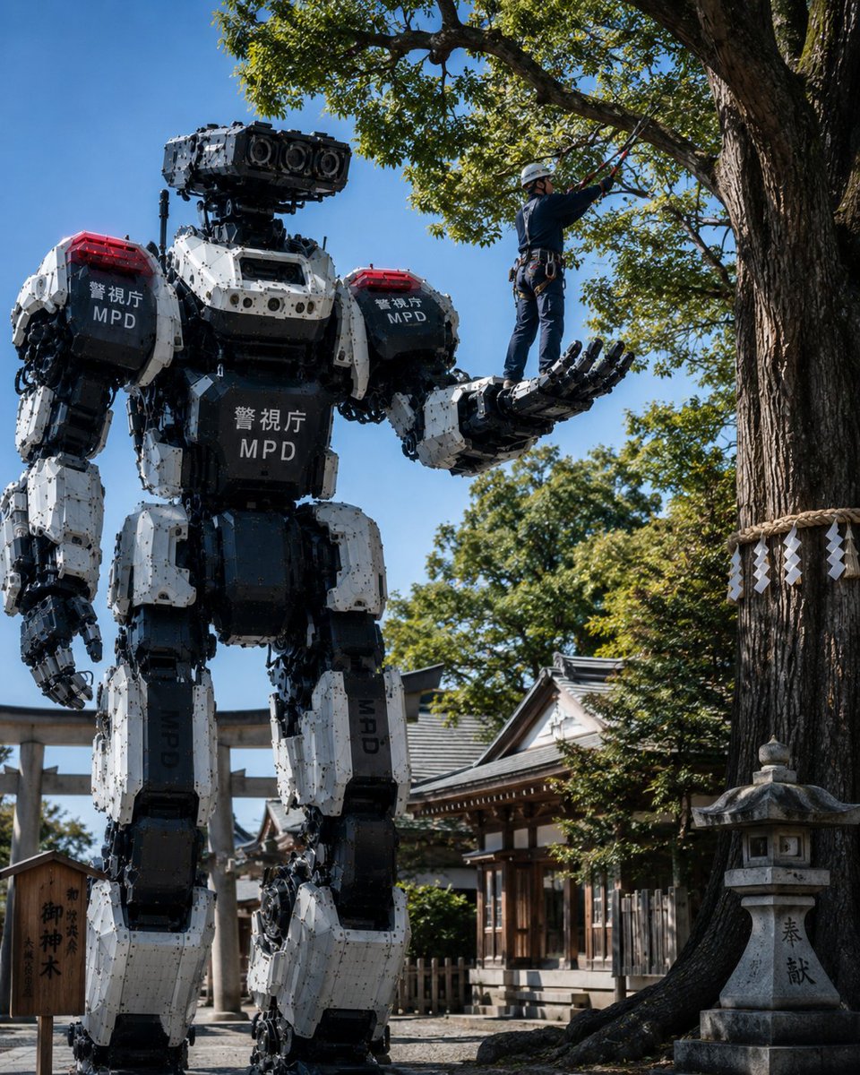 Police Robot Pruning Shrine Trees preview image