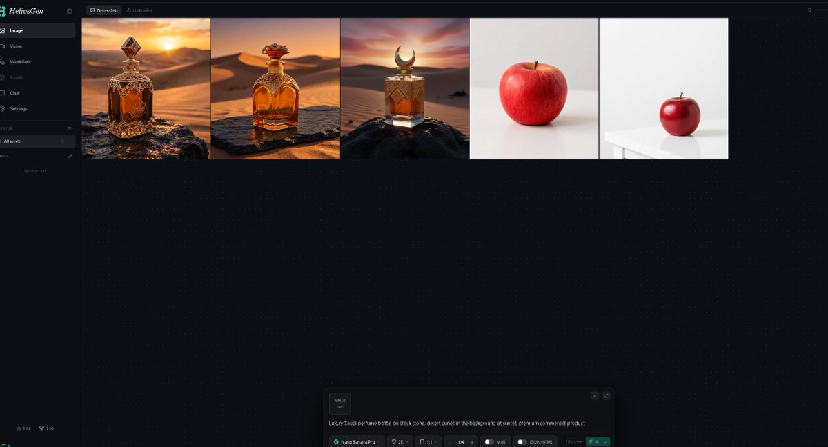 Dark AI Generation Dashboard Screenshot preview image