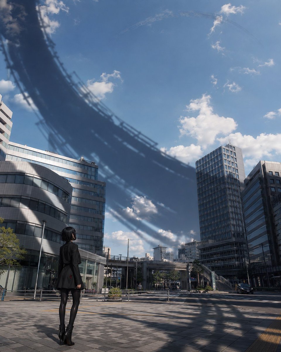 Girl Beneath Giant Sky Ring preview image
