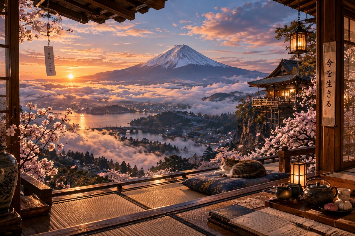Mount Fuji Ryokan Sunset View preview image