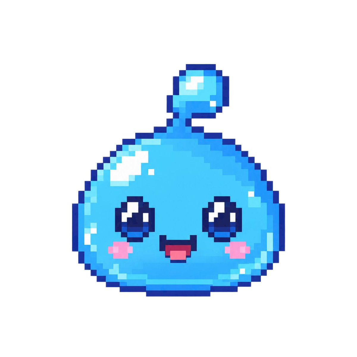 Cute Blue Pixel Slime Sprite preview image