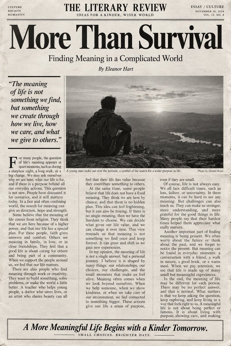 English Editorial Newspaper Layout preview image