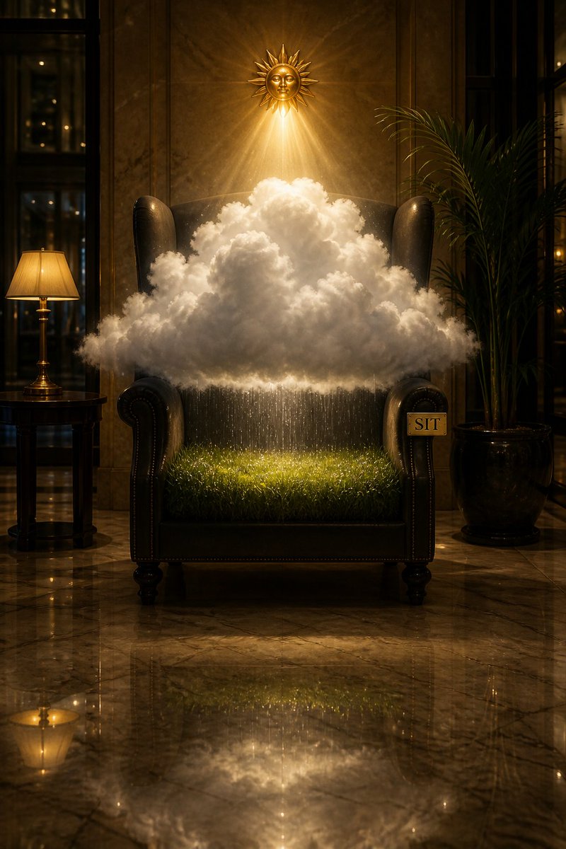 Surreal Weather Scene in Hotel Lobby preview image