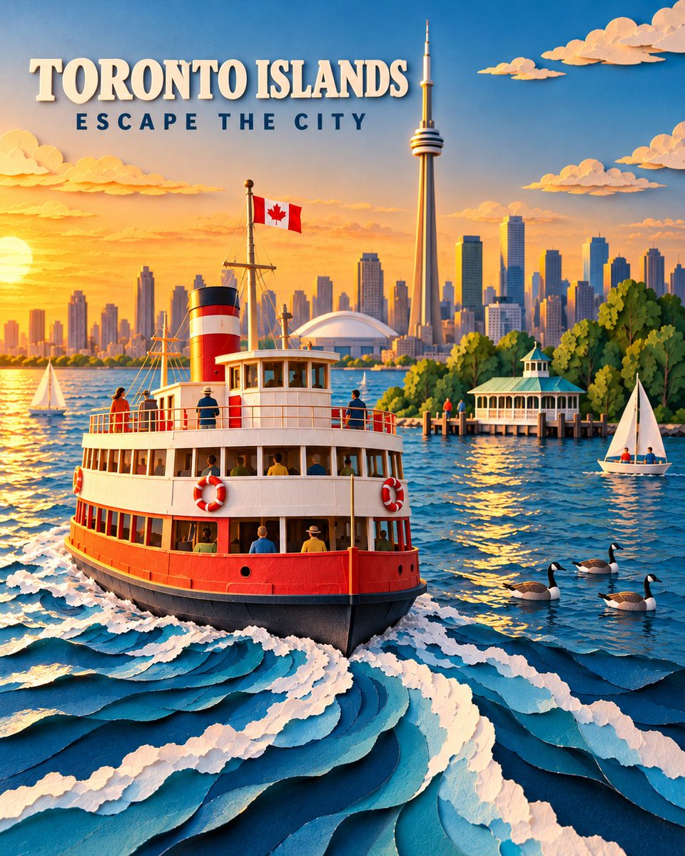 Handcrafted Paper Art Travel Poster preview image