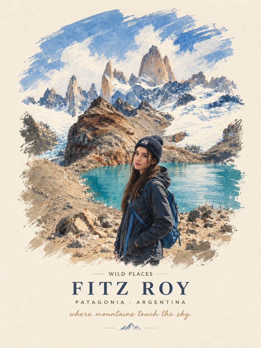Vintage Fitz Roy Travel Poster preview image