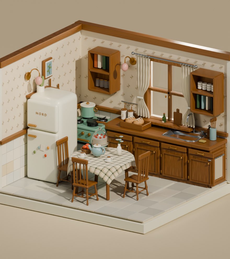 Isometric Miniature American Kitchen preview image