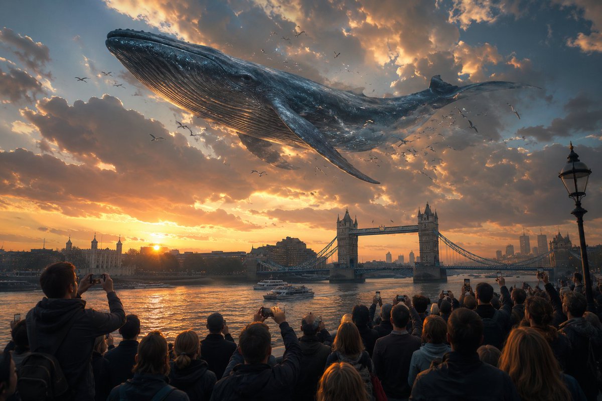 Cinematic Whale over London Sunset preview image