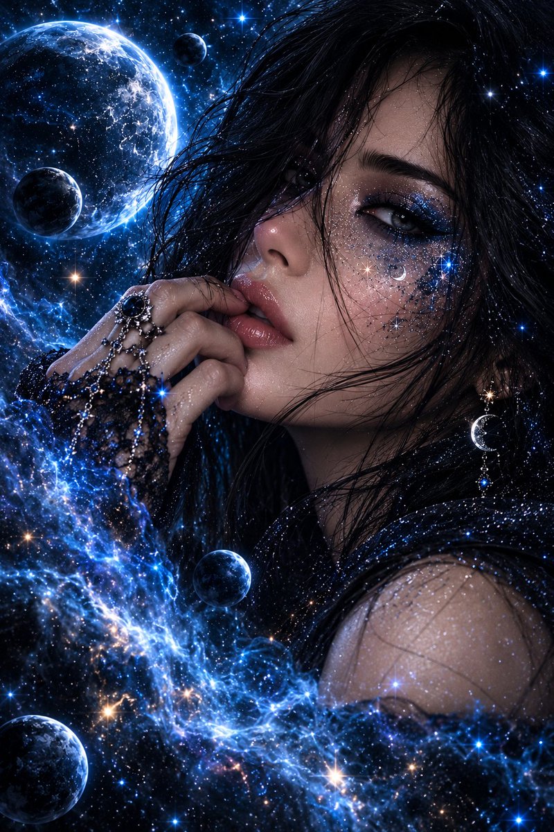 Cosmic Galaxy Dual Portrait Template preview image