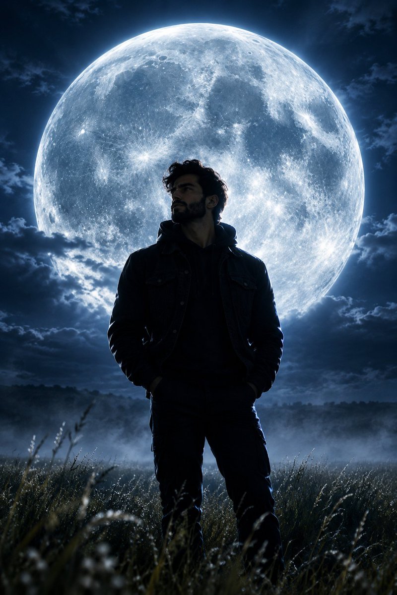 Giant Moon Night Silhouette preview image