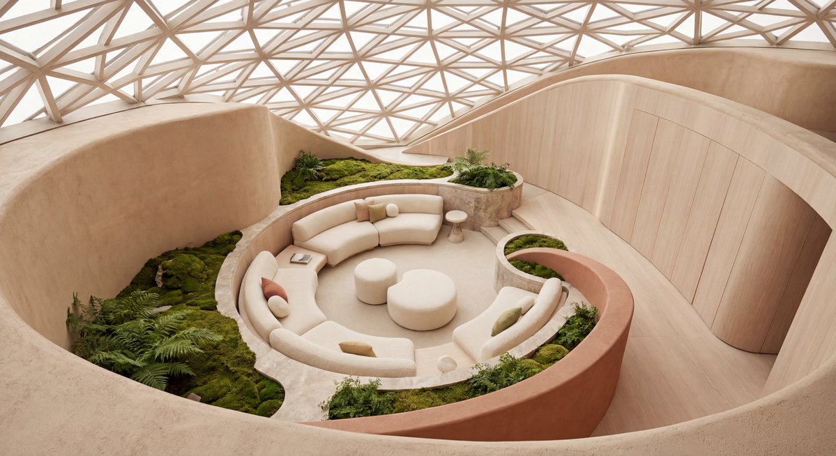 Futuristic Biophilic Atrium Lounge preview image