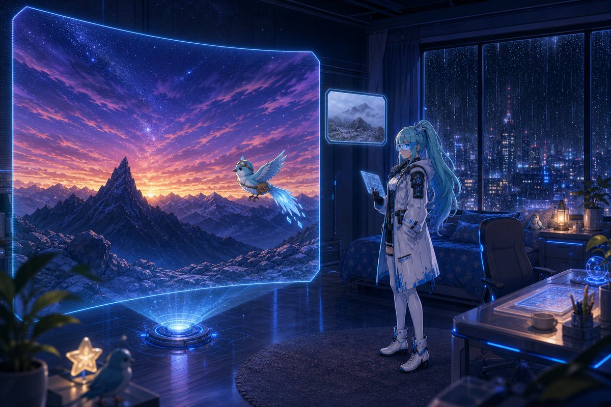 Holographic Mountain Bedroom preview image