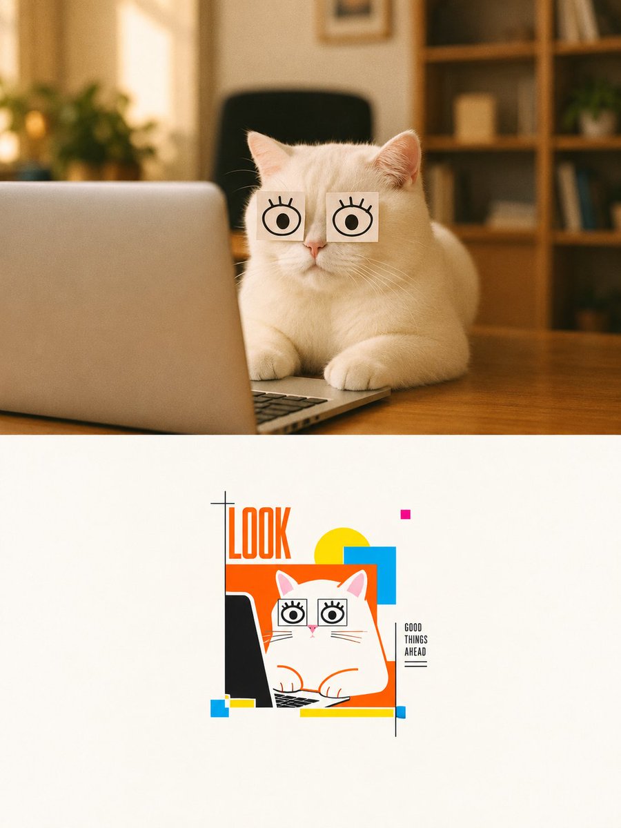 Cat Photo to Geometric Poster preview image