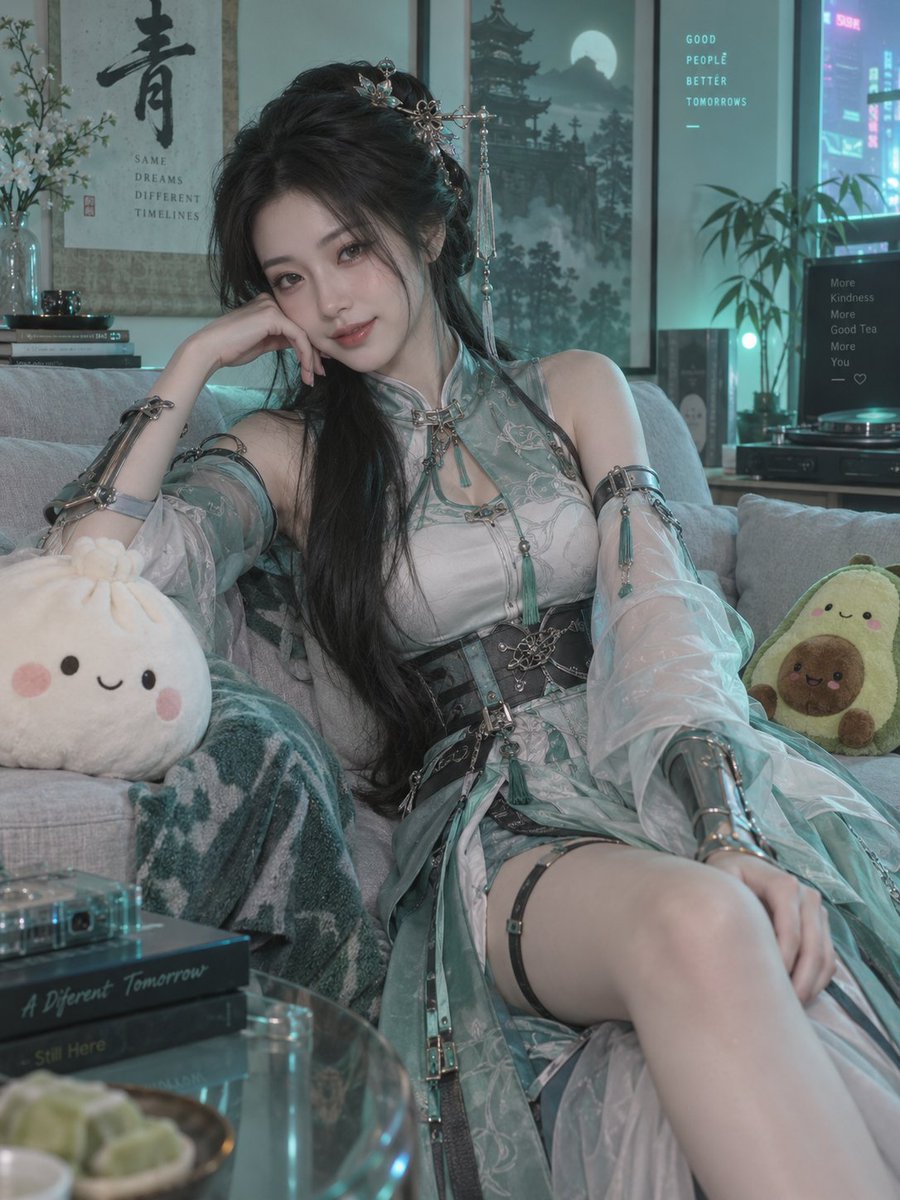 Neon Xianxia Apartment Portrait preview image