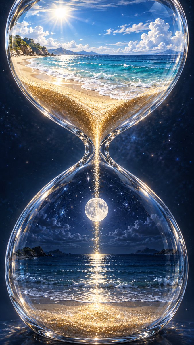 Day and Night Beach Hourglass preview image