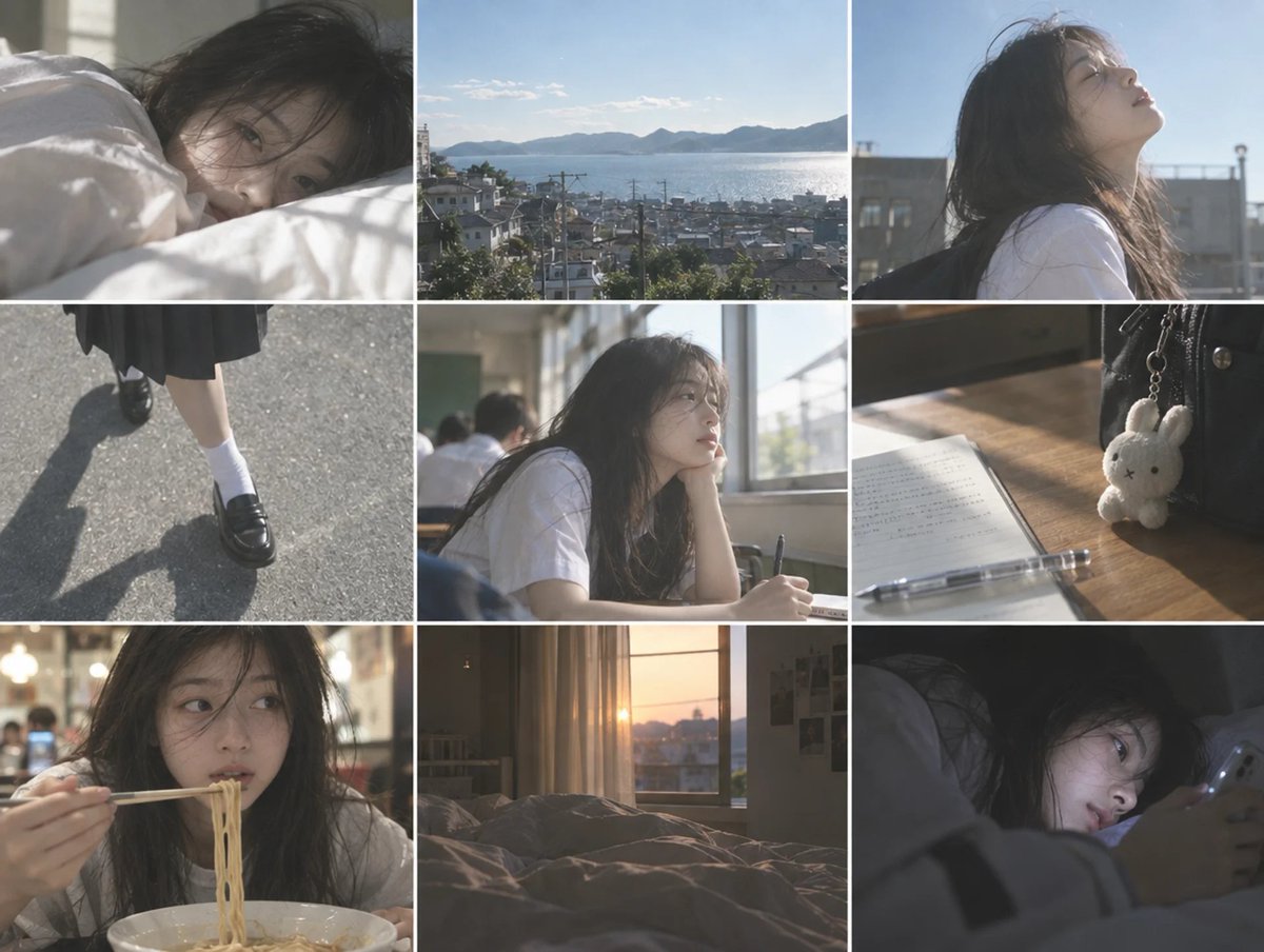 Cinematic Schoolgirl Diary Collage preview image