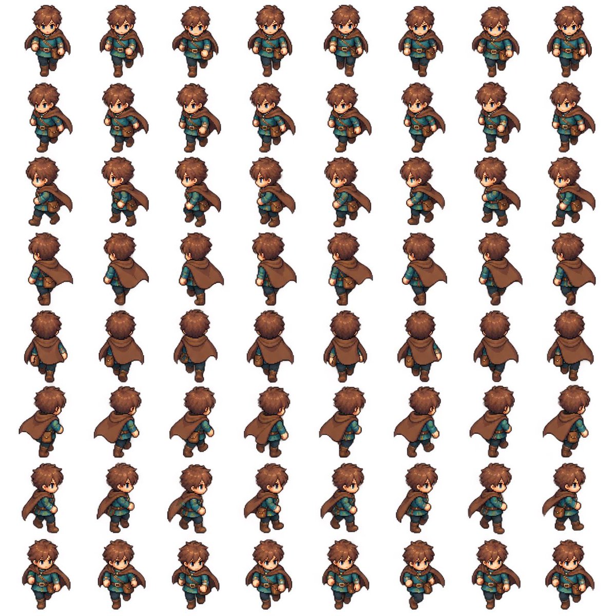 8-Direction RPG Hero Sprite Sheet preview image
