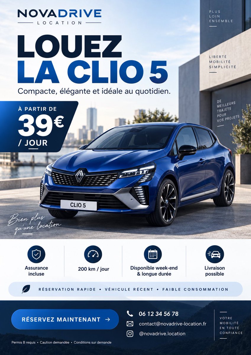 French Clio 5 Rental Flyer preview image