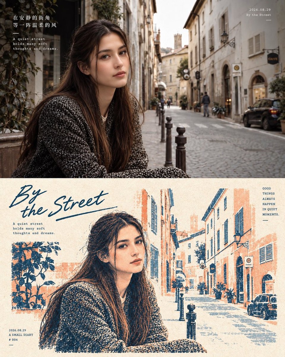 Two-Panel Editorial Travel Diary Poster preview image