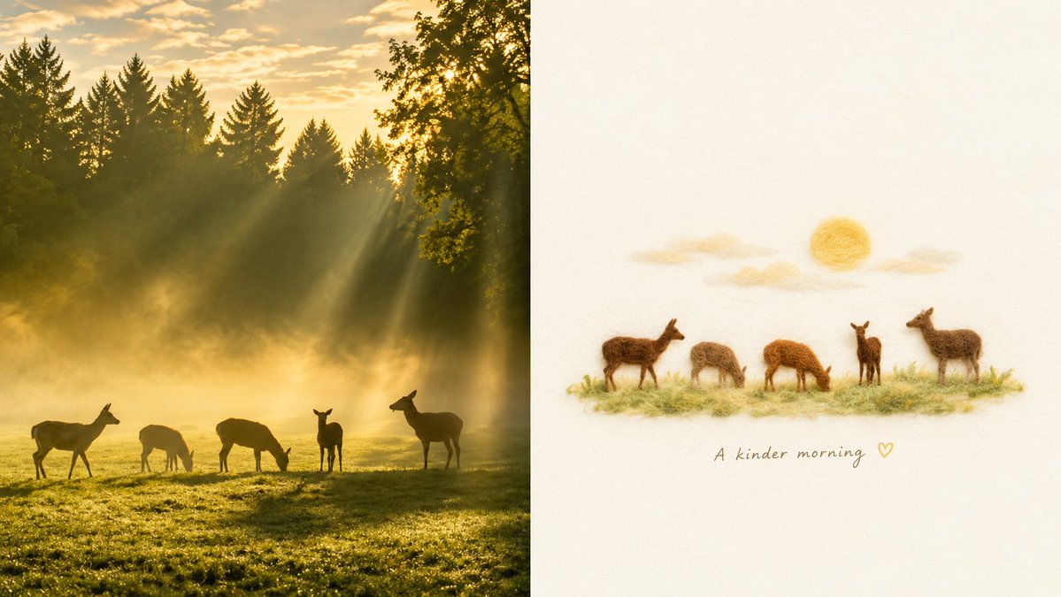 Golden Deer Morning Felt Transformation preview image