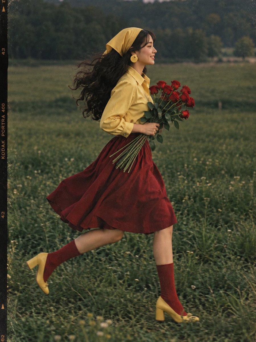 Retro Film Photography Woman Running preview image