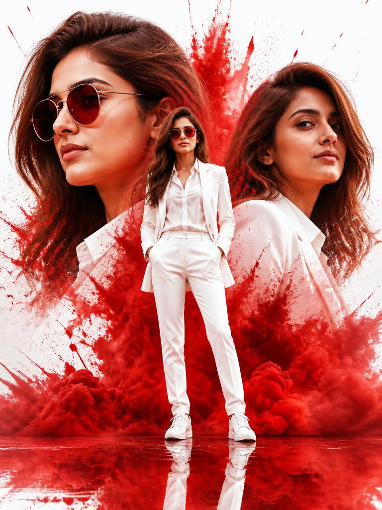 Cinematic Red Smoke Movie Poster preview image