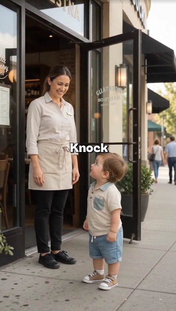 Toddler Interacting with Server preview image