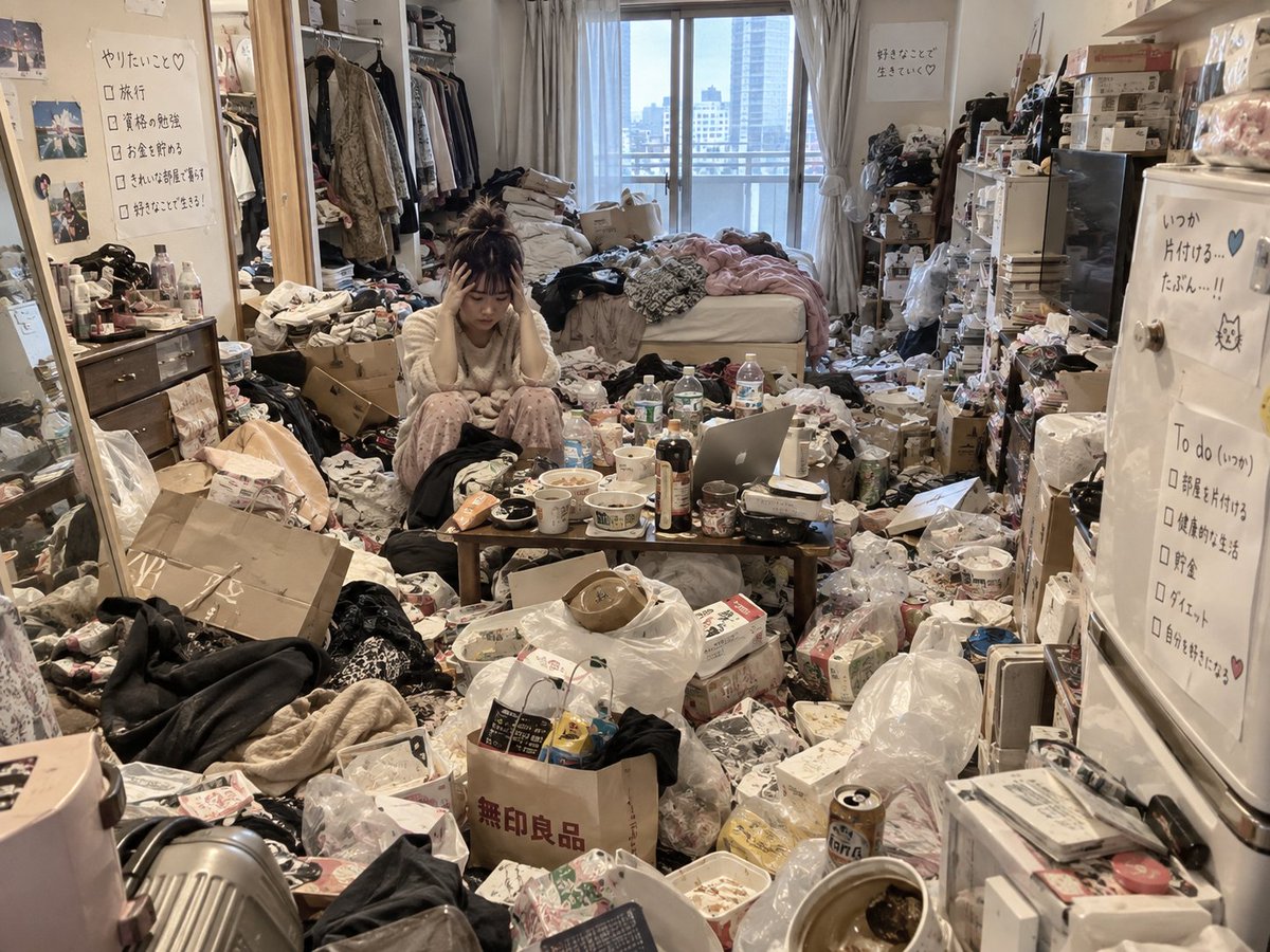 Despairing Woman in Messy Apartment preview image