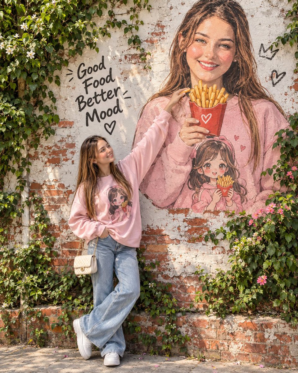Hyper-Realistic Street Fashion Portrait with Mural Interaction preview image
