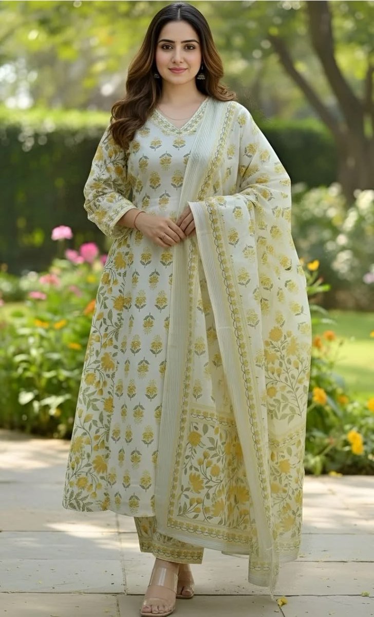 Photorealistic Pakistani Shalwar Kameez Garden Portrait preview image