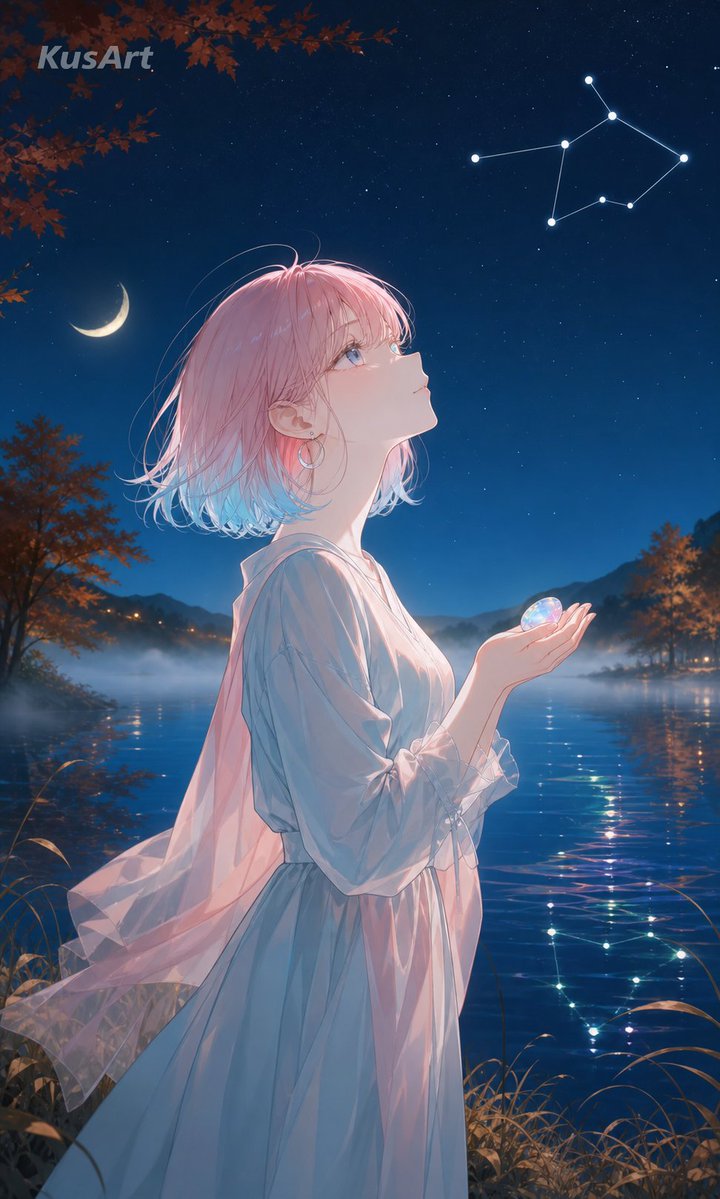 Libra Constellation Girl Holding Opal preview image