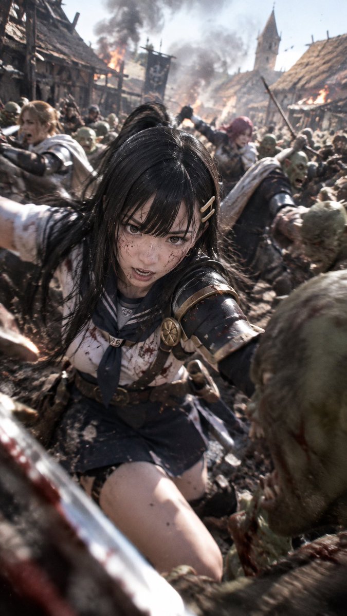 Realistic Anime Warrior in Medieval Battle preview image