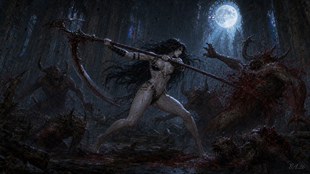 Lady Death Fighting Demons preview image