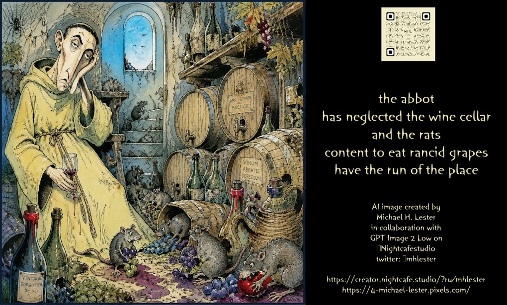 Haiku About Neglected Wine Cellar preview image
