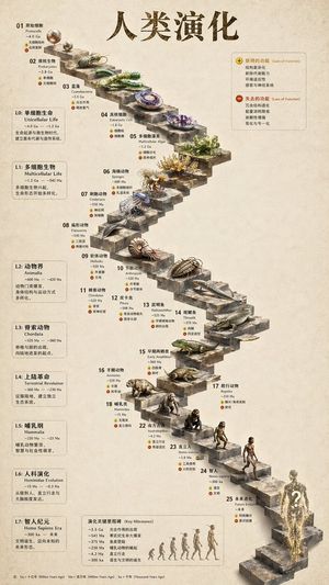 3D stone step evolution infographic preview image