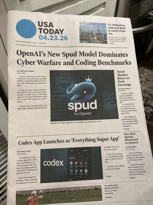 Photorealistic newspaper front page preview image
