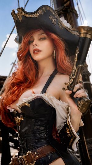 Realistic pirate cosplay portrait preview image