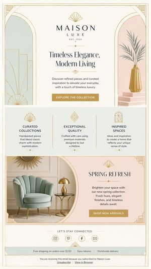 Luxury Art Deco style home decor email preview image