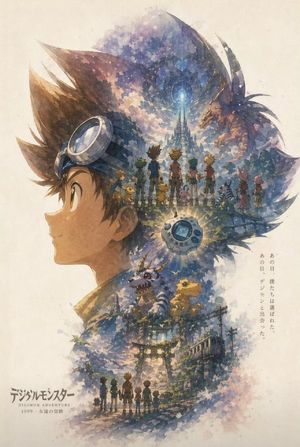 怀旧水彩动漫冒险海报 preview image
