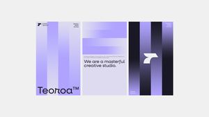 Minimalist purple brand poster triptych preview image
