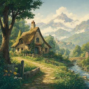 Preview image of a fairytale cottage in an Alpine valley