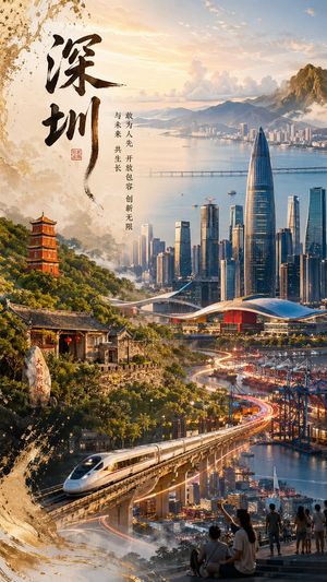 Shenzhen Cultural Heritage Futuristic Poster Preview Image