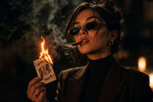 Emotional film noir style portrait preview image